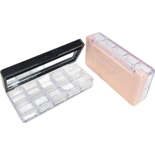 20pcs/lot 10grids High-end Lip Rouge Subpackage, Elegant Empty Eyeshadow Powder Case, Square Plastic Lip Gloss Sub Container