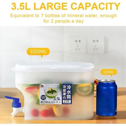 3500ml Water Jug With Faucet Cold Water Bottle Kettle TeaPot Lemon Juice Jugs Kitchen Drinkware Container Heat Resistant Pitcher