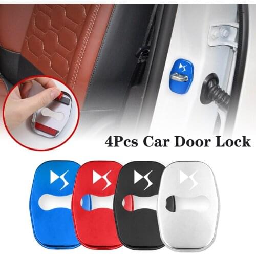 4Pcs Stainless Steel Car Door Lock Cover Badge Decals For DS 4S 5S 6S 7S 9S 5LS Car Exterior Accessories