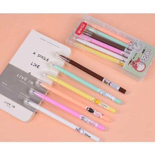 6@# 1Pcs Blue Erasable Kawaii Pen School Office Supply Gifts Pen Party Favor Signature for Kids To School Present Gifts