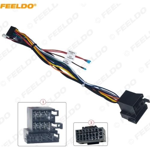 FEELDO Car 16pin Audio Wiring Harness For MG MG3 16Pin Aftermarket Stereo Installation Wire Adapter #HQ6866