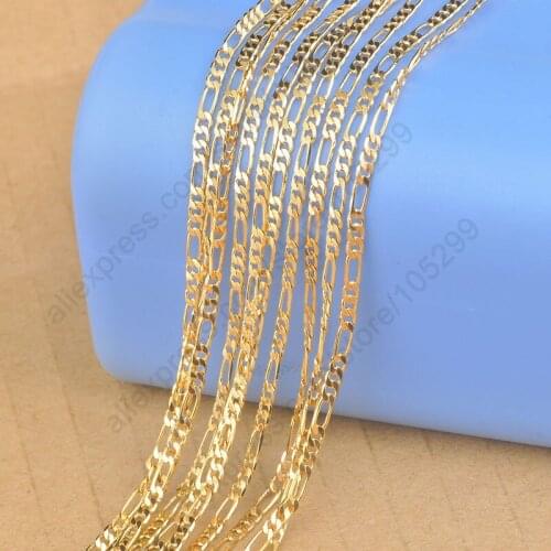 Hot Sale 5 Pcs /Lot 24 Inch Heavy18K Yellow Gold Filled Figaro Necklace Chains For Pendant Women/Men Chain Necklace