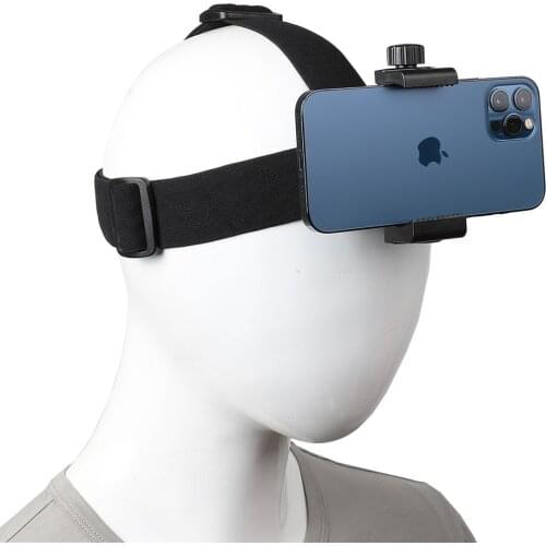 Head-Mounted Mobile Phone Holder First-Person View Video Outdoor Live Bracket for GoPro Action iPhone Samsung Smartphones