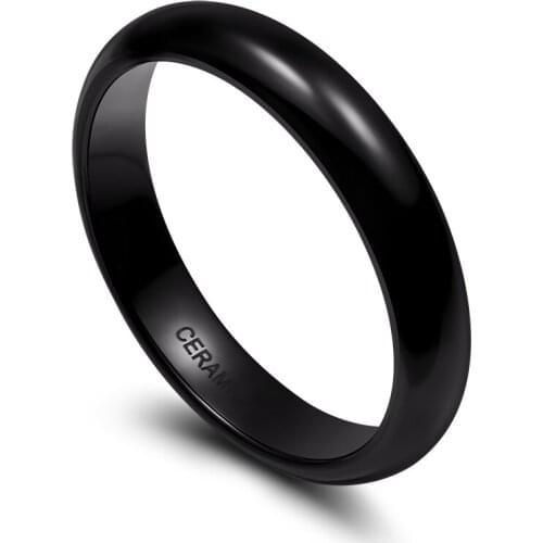 Eamti 4mm Black Ceramic Ring for Man Engagement Wedding Rings Fit Men Women Couple Jewelry bague homme anillos mujer