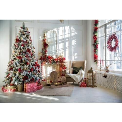 Christmas Decor Backdrop Christmas Tree Background Newborns Photography Xmas Family Party Decoration Photo Booth Studio Props