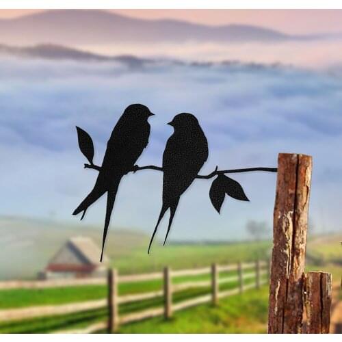 Art Decor Hummingbird Metal Leaf lovebird Love birds For Your Yard Or Tree Metal Art And Yard Garden Easter Jardineria Decor