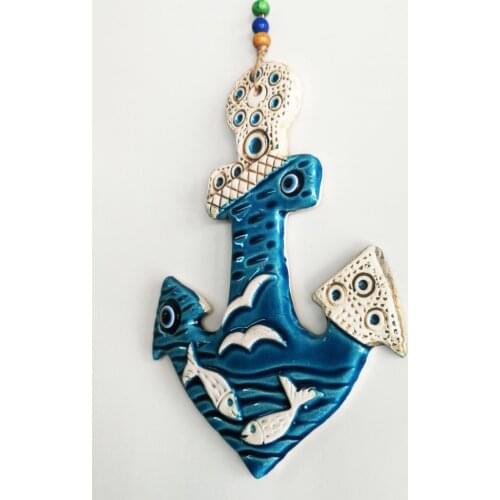 Ceramic Anchor Decorative Craft Wall Ornament Evil Eye