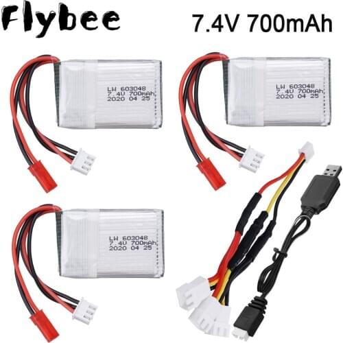For X600 7.4V 700mAh 25C Lipo Battery For MJXRC X600 F46 Aircraft Model Aircraft JXD391V Lipo Battery 2s 7.4V 700mAh 603048