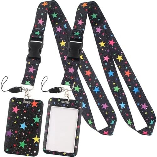 LT96 New Fashion Star Key lanyard Car Keychain Personalise Office ID Card Pass Gym Mobile Phone Key Ring Badge Holder Jewelry