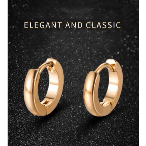 Minimalist Stainless Steel Hoop Earrings For Women Girls Men Gold Silver Color Round Circle Earrings Wedding Jewelry Lovers Gift