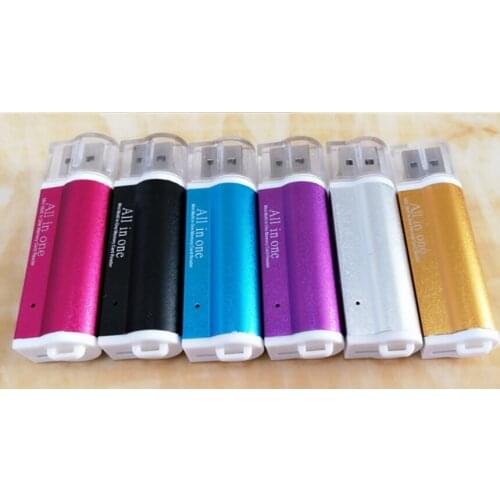 Lighter Shaped All In One USB 2.0 Multi Memory Card Reader for Micro SD/TF M2 MMC SDHC MS Free DHL