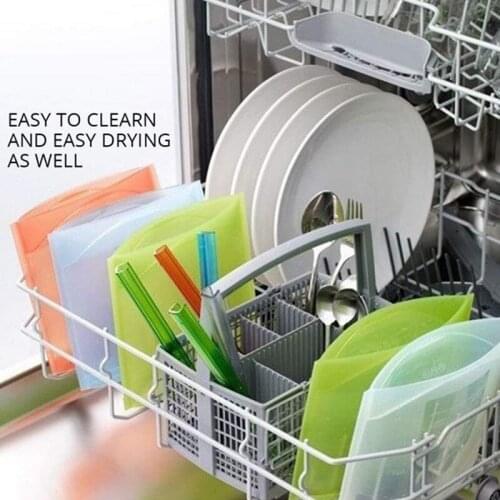 Reusable Refrigerator Fresh Bags Kitchen Food Sealing Storage Bag Home Food Grade Silicone Fruit Meat Ziplock Kitchen Organizer