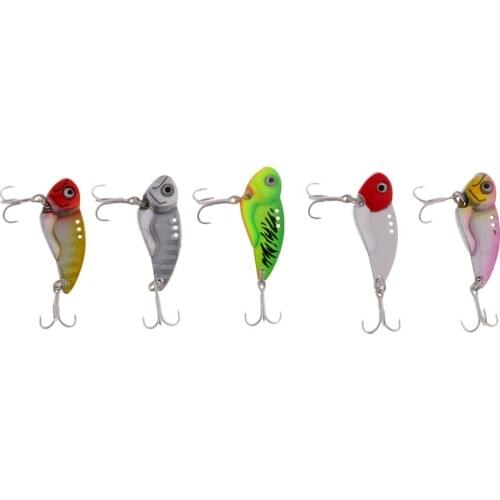 Set of 5pcs Artificial Hard 4.5cm Metal Spoon Sinking Sequins Fishing Lures Suitable for Bass Trout Catfish Bream Fishing
