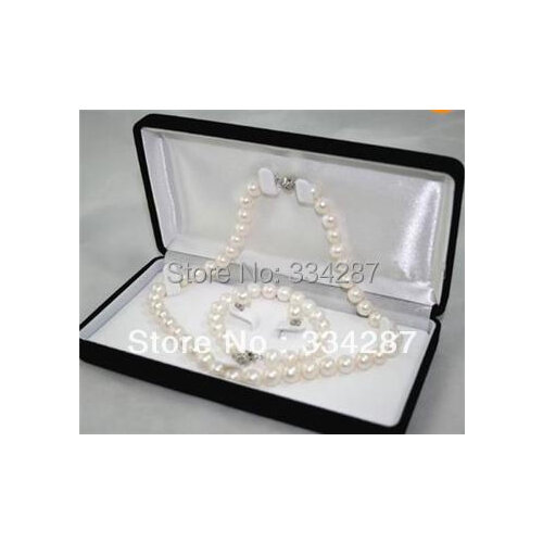 8-9MM White Akoya Cultured Pearl Necklace Bracelet Earring Set (no Box)