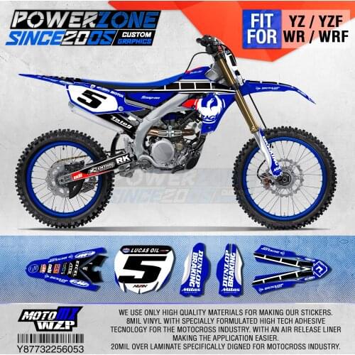 PowerZone Customized Team Graphics Backgrounds Decals 3M Custom Stickers For YAMAHA YZF250FX 14-18 YFZ 19 YZF450 14-17 18-19 053