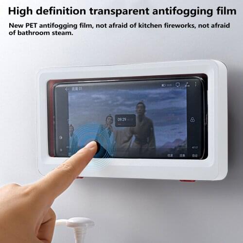 Phone Case Bath Wall Mounted Holder Waterproof Phones Storager Sealed Touchable Organizer Travel Portable Decor
