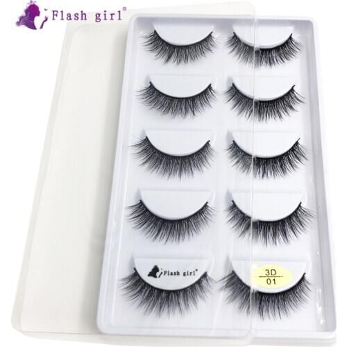 New Style 5 Pairs 3D Faux Mink Lashes 3D-01 Natural Small False Eyelashes Handmade Soft Eyelash Extension For Beauty