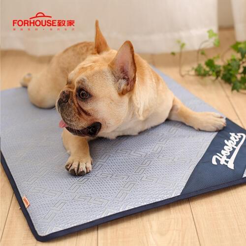 Dog Bed Cooling Breathable Cushion Small Large Cat House Pet Plaid Blanket Teddy Ice Silk Summer Sleeping Mat