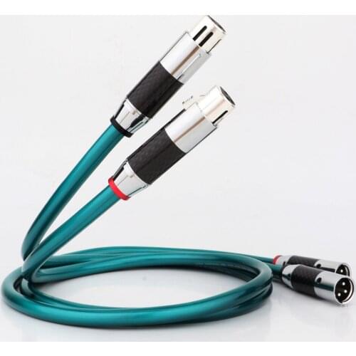 One pair Ortofon 8NX OFC pure copper audio interconnect cable with carbon fiber XLR plug