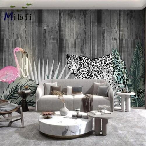 Milofi custom size custom 3D printing wallpaper mural modern minimalist fresh plant animal photo background wall