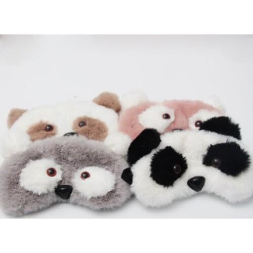 Cute Plush Eye Cover Sleep Eye Mask Kids Sleeping Mask Cartoon Travel Rest Eye Shade Band Eye Patch Blindfold Sleep Aid Eyepatch