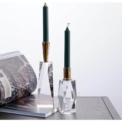 Simple Luxury Candlestick Modern Glass Candelabra Candle Holder Creativity Romantic Dinner Candeliere Home Decoration EK50ZT