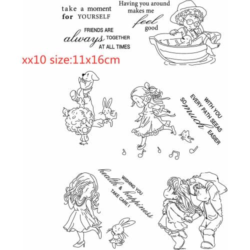 Boys and girls Transparent Silicone Rubber Stamp and metal die Sheet Cling Scrapbooking DIY Cute Pattern Photo Album embossing