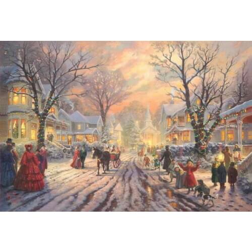 A Victorian Christmas Carol Thomas Kinkade HD Canvas Print Living Room Bedroom Wall Pictures Art Painting Home Decoration