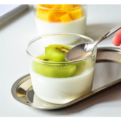250ml Glass Cup Yogurt Pudding Collins Glass Tea Milk Dessert Cup High Temperature Resistant Water Bottle Yogurt Pudding Glass