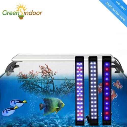 LED Aquarium Light 20-65CM Fish Tank Lamp Luminaria Aquario Aquatic Plant Lights Fishing Led RGB Indoor With Timer and Dimming