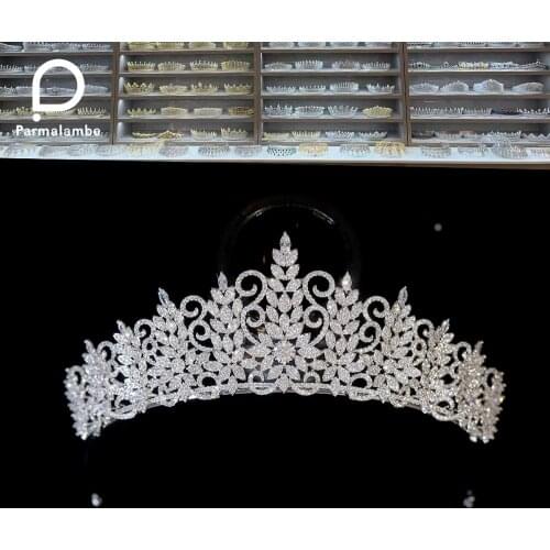 Bridal Tiara Hair Crown Wedding Hair Accessories For Women Cubic Zirconia Crown For Bridal Crowns And Tiara Women Accessories