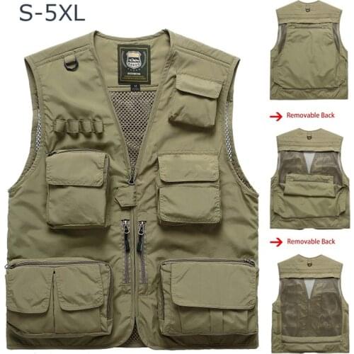 Fishing Vests Quick Dry Breathable Multi Pocket Mesh Vest Sleeveless Jackets Unloading Photography Hiking Vest Fish Vest