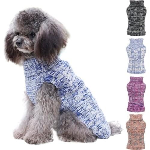 Winter Dog Clothes Knitting Crochet Cloth Cat Dog Sweater Pullover for Small Dogs Chihuahua Yorkies Puppy Jacket Pet Clothing