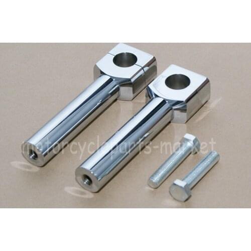 1" 25mm Chrome CNC Aluminium Motorcycle Handlebar Bar Risers Bars Mount Clamp For Harley Honda Yamaha Suzuki Kawasaki