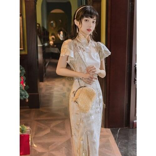 2021 oriental dress cheongsam dress lady cheongsam women sexy qipao chinese dresses traditional chinese elegant party dress