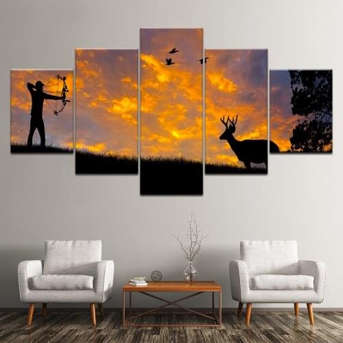 Man Athlete Standing Shooting 5 panel Art Wall Home Livingroom Wall Murals Decor Sport Series Canvas Print Painting Poster