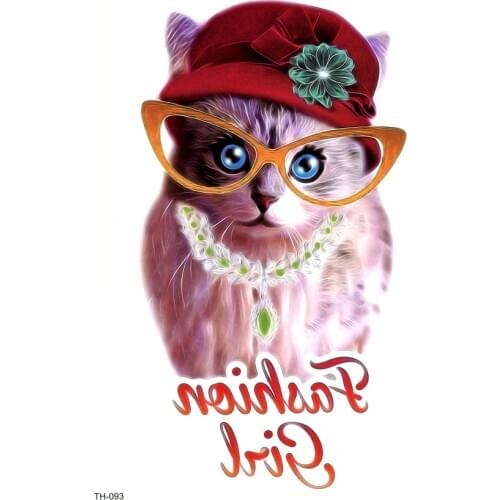 5pcs 3D Cute Cat Waterproof Temporary Tattoos men Fake Tattoo body art Henna Tatoo glitter tattoo kit tatuajes temporales