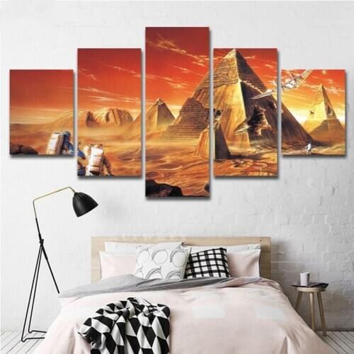 5Pcs diamond art mosaic"Desert Pyramid"picture of Rhinestones Embroidery full square round diamonds wall sticker Egypt landscape