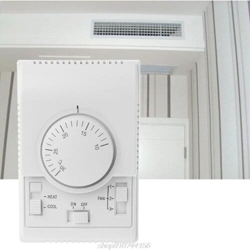 AC 220V Room Mechanical Thermostat Control Switch Air Conditioner Fan Coil Temperature Controller J03 21 Dropship