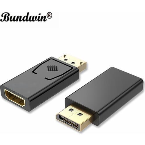 Bundwin DP to HDMI Adapter DisplayPort Display Port Male Female Converter Cable Adapter Video Audio Connector for HDTV PC