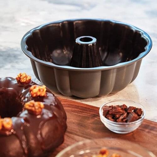 Nonstick Cake Mold Fluted Tube Cake Pan Kitchen Baking Dish No-Stick Baking Pan Round Cake Pan Large Muffin Bakeware Baking Tool