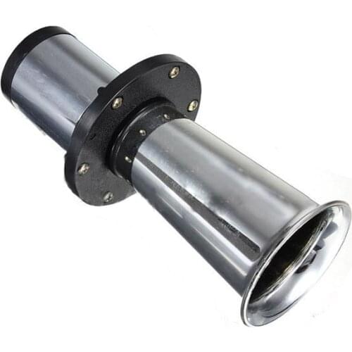Car 12V 110dB Antique Vintage Truck Air Horn Single Tube Train Horn Siren Auto Megaphone Whistle Hooter AHH-OOO-GAH Chrome