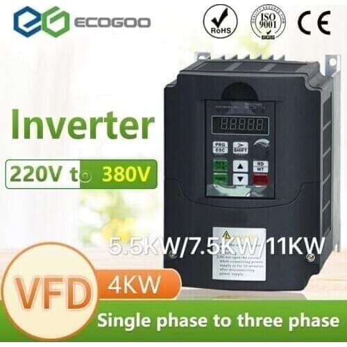 Free Shipping! 220v to 380V 7.5kw VFD Variable Frequency Drive 11KW Boost Inverter Motor Speed Control Frequency Converter