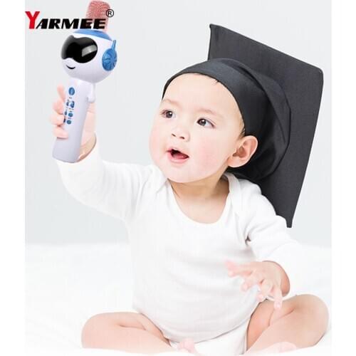 Wireless Bluetooth Smart Condenser Microphone K Song Microfono Speaker With Colorful Lights For Kids Singing YKM04