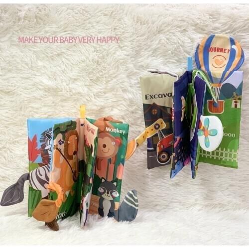 Baby Soft Cloth Book Forest Animal Early Childhood Education Cloth Book Montessori Toys For Children 0-24 Months