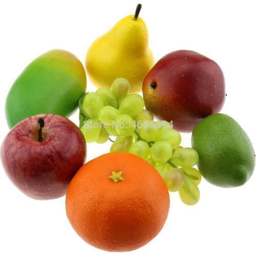 Gresorth Artificial Decoration Lifelike Fruit Fake Apple Orange Pear Lemon Grape Mango Pomegranate Home Party Kitchen Toy