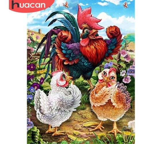 HUACAN 5D DIY Diamond Painting Chicken Cross Stitch New Arrival Diamond Embroidery Animal Art Rhinestones Home Decor Gift