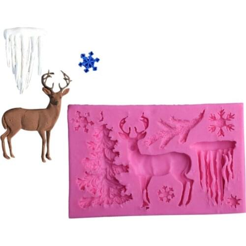 Kitchenware Christmas Deer Tree Cooking Tools Chocolate Cake Decorating Silicone Mold Pastry Baking Fondant Candy Sugar Craft