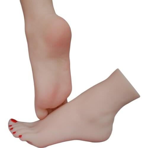 Foot Model Flexible Toes Can Be Bent Manicure Simulated TPE Practice Foot Show Shoe Model