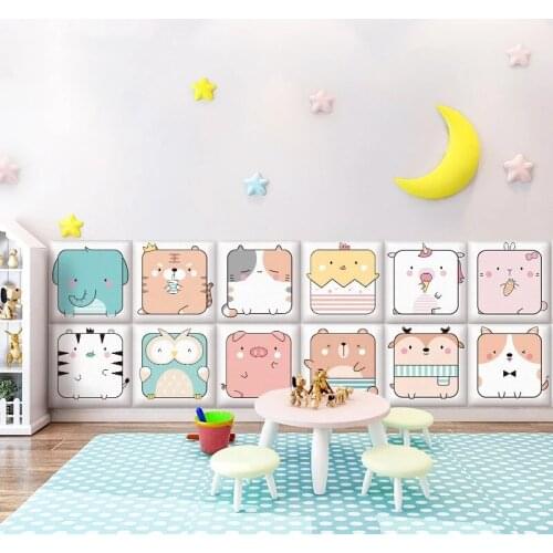 Cartoon Animal Anti Collision Soft Wall Stickers Kids Rooms Nursery Wall Decoration Self Adhesive Wallpaper Skirting Sticker